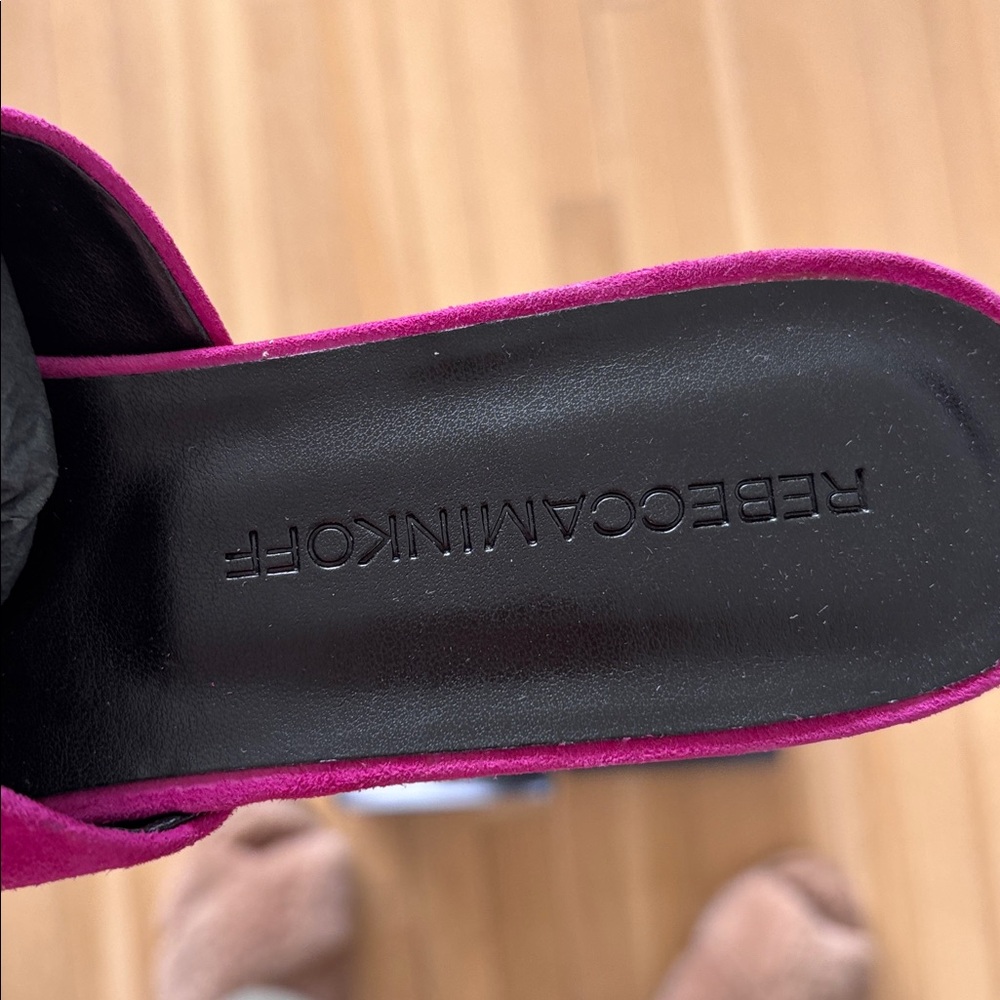 Rebecca Minkoff Fuchsia Suede Mules - Picture 5 of 7